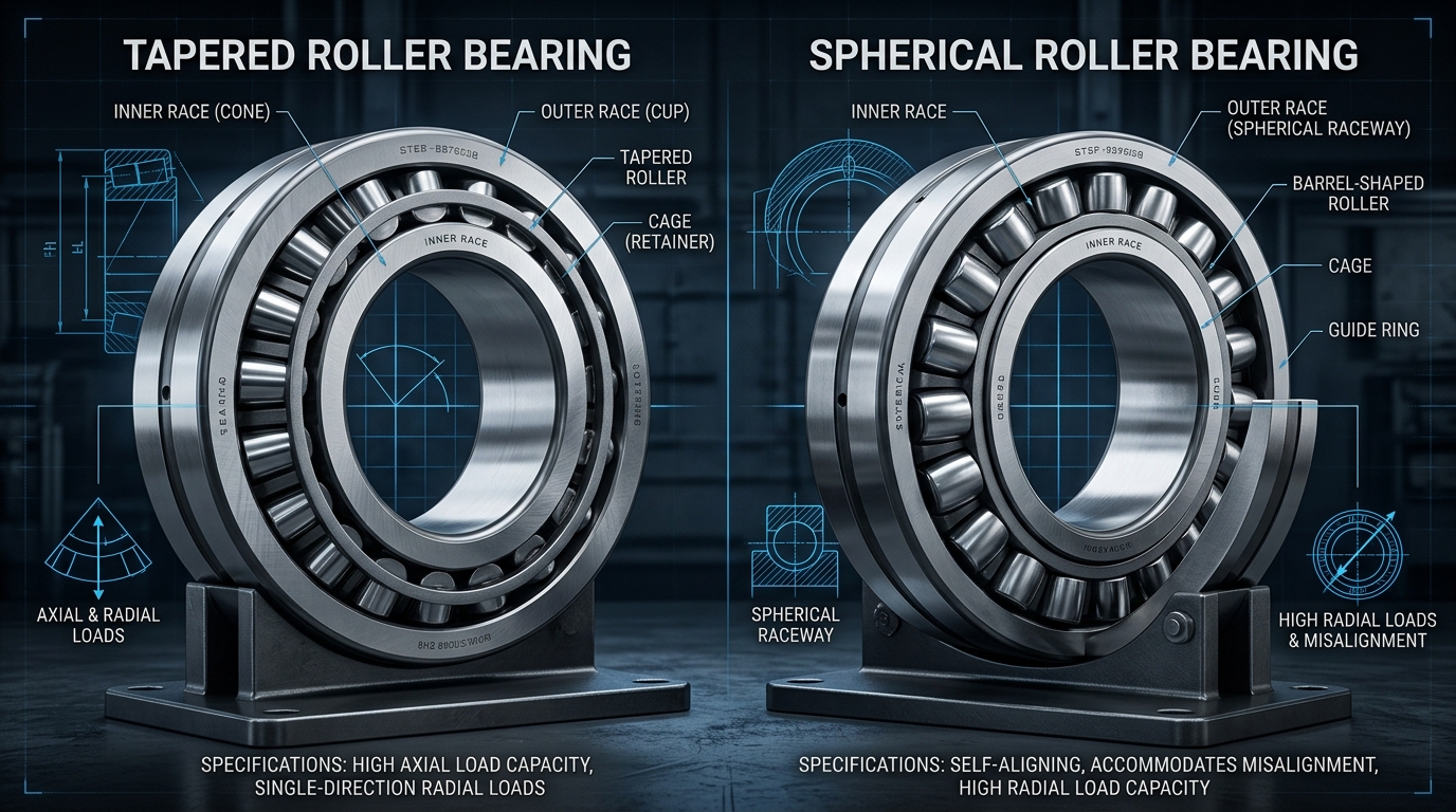 Perbandingan Tapered Roller dan Spherical Roller Bearing